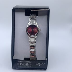 Details Women's Watch Pink Dial Silver Bracelet New with Box 26 mm Case Size